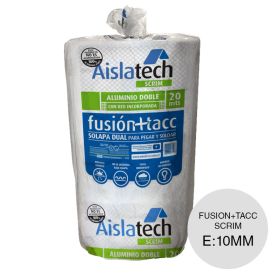 Aislante termico hidrofugo espuma polietileno Aislatech Scrim Fusion + TACC doble film aluminio 10mm x 1m x 20m rollo x 20m²