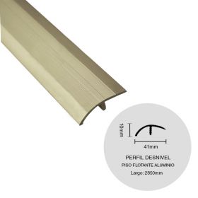 PERFIL DESNIVEL PISO FLOTANTE ALUMINIO CHAMPAGNE 10X41X2850MM