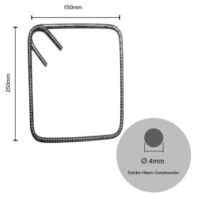 HIERRO CONSTRUCCION ESTRIBO D4MM 150X250MM X50U