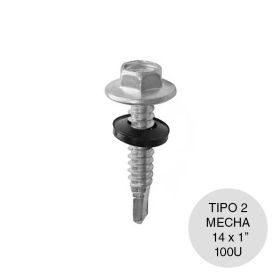 TORNILLO HEX T2 C/ARANDELA 14X1 CAJAX 100U