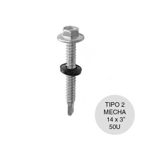 TORNILLO HEX T2 C/ARANDELA 14X3 CAJA X 50U
