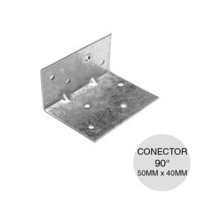 Conector chico steel framing galvanizado angular L 90° 1.25mm x 50mm x 40mm